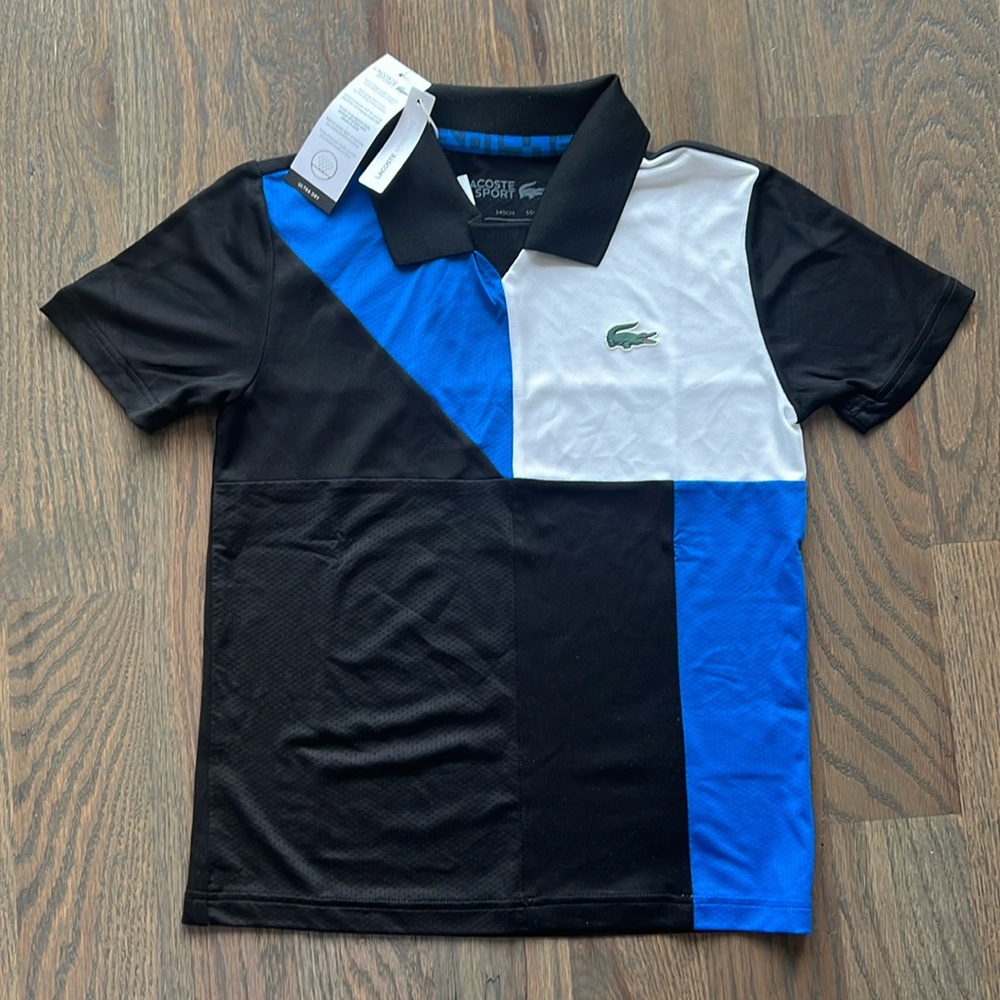 🎾 NWT Lacoste Sport Kids Colorblock Tennis Polo